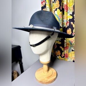 VTG CAMPAIGN HAT STRATTON HATS CHICAGO MILITARY POLICE STYLE FELT size 7 1/8